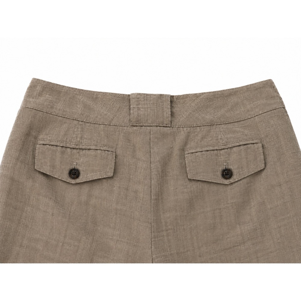 Banana Republic Flat Front Ryan Fit Wide Leg Linen Trouser Pants Tan 10 Tall EUC - Picture 4 of 5